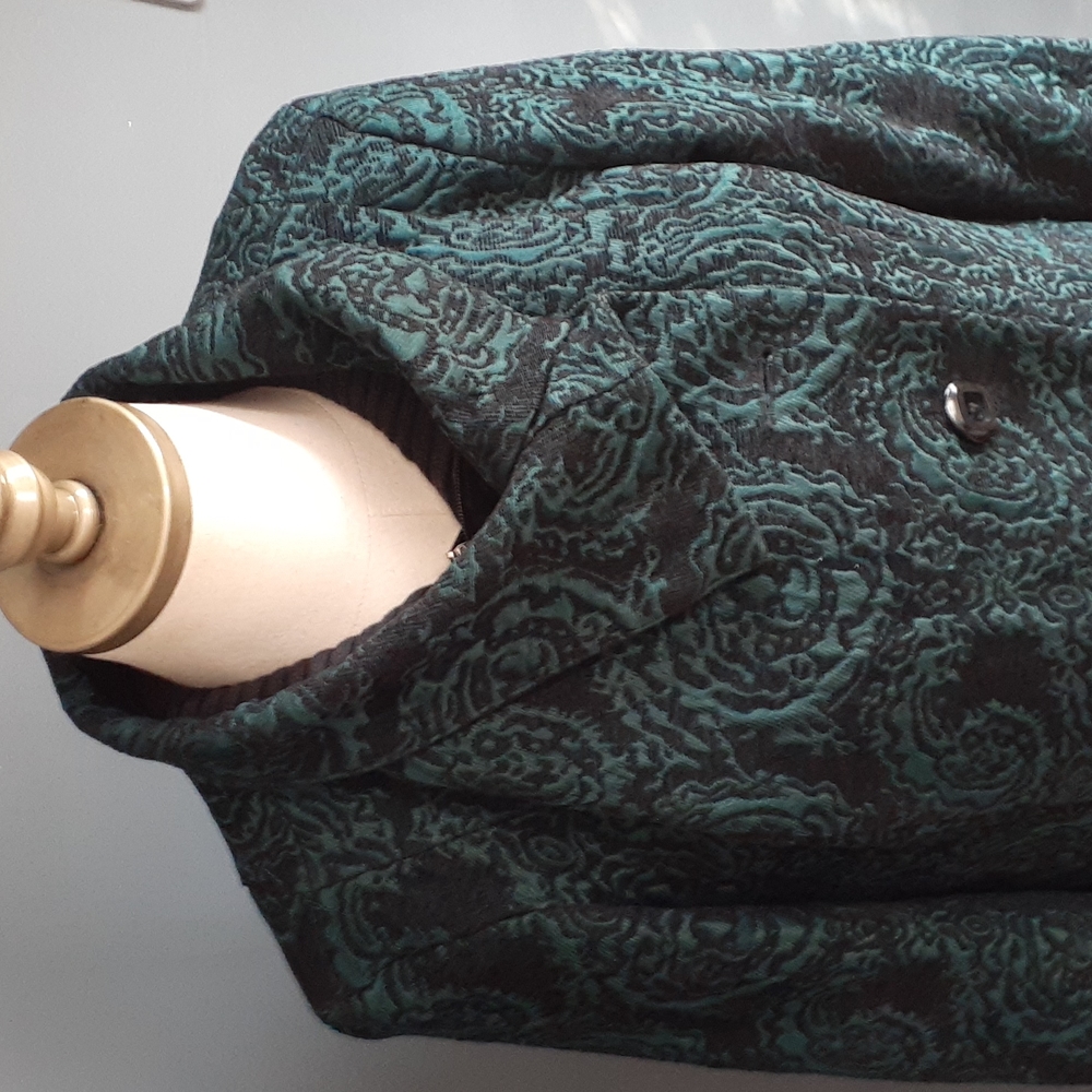 Norm Thompson green black women's coat jacket size 12 - Picture 6 of 16
